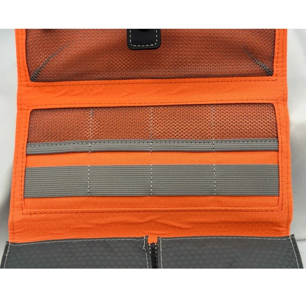 Womens' Harley-Davidson Black & Orange Trifold Travel Organizer Wallet Billfold